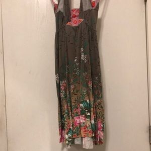 Free People tropical print halter dress